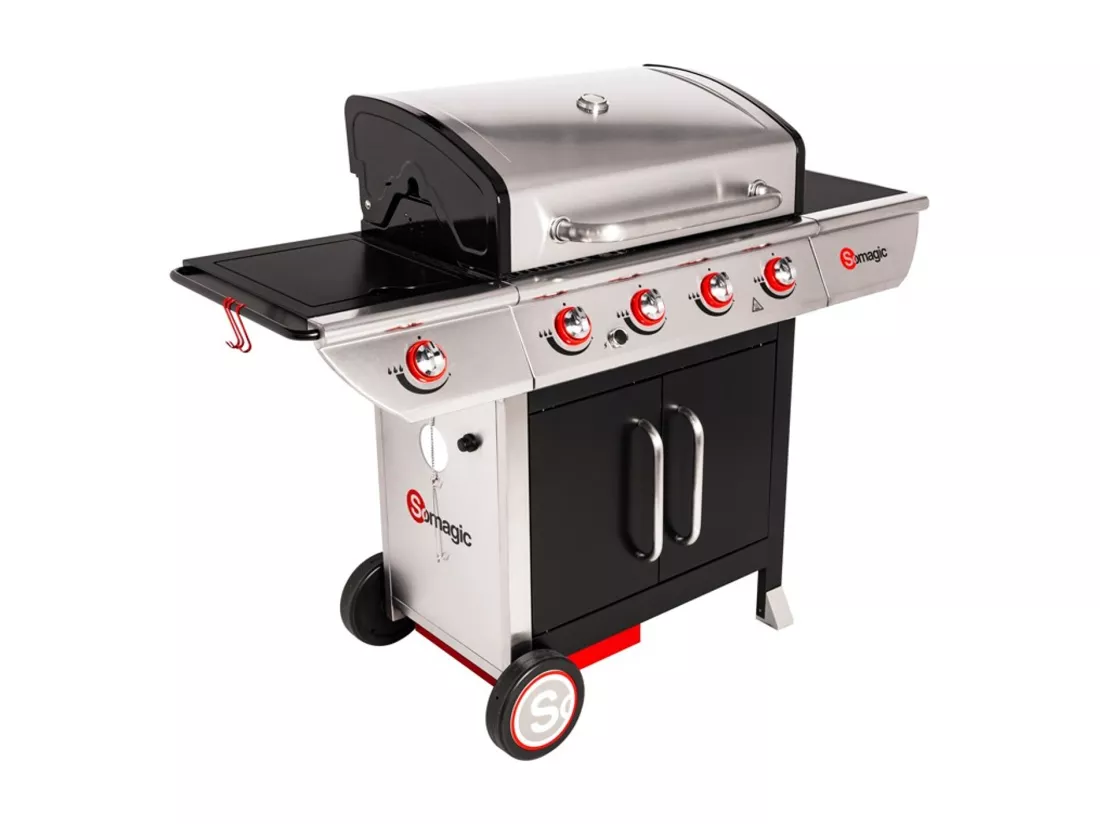 Barbecue au gaz MANHATTAN 450GPI - 4 brûleurs + réchaud 14kW - SOMAGIC