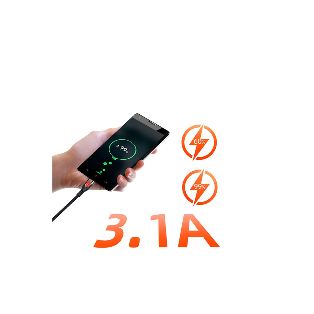 USB-C hurtigladekabel Sort