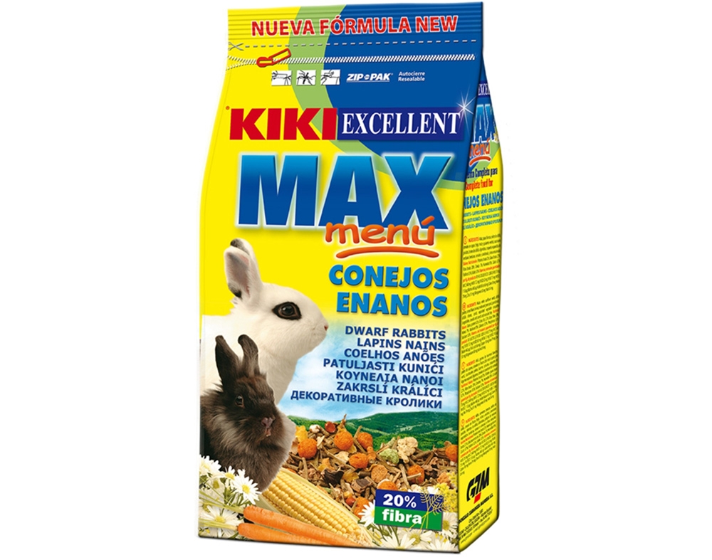 ALIMENTO PARA COELHO ANÃO KIKI MAX MENU 1KG
