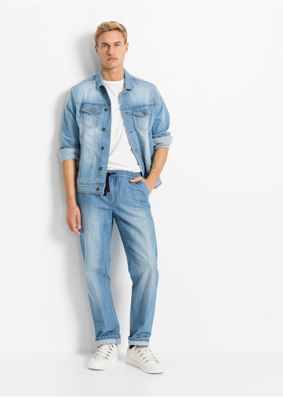 Lot de 2 jeans Regular Fit avec taille élastiquée, Straight