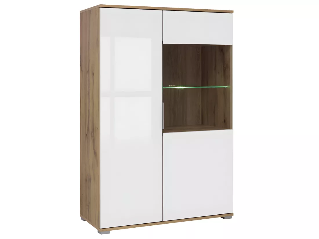 Vaisselier 2 portes Selma Blanc et Bois