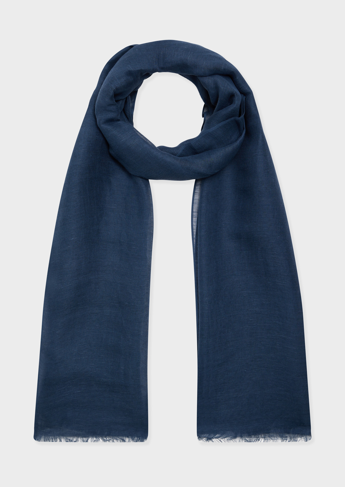 Echarpe en lin et coton unis bleu jeans