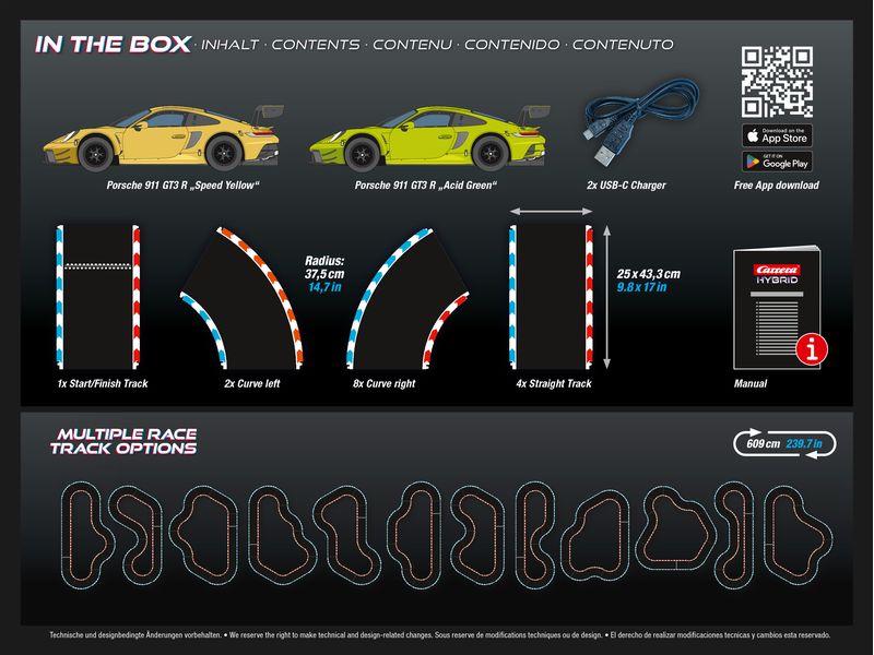 Carrera Rennbahnauto Speedway to Hell – Hybrid Set Dynamisches Rennwagen-Spielset