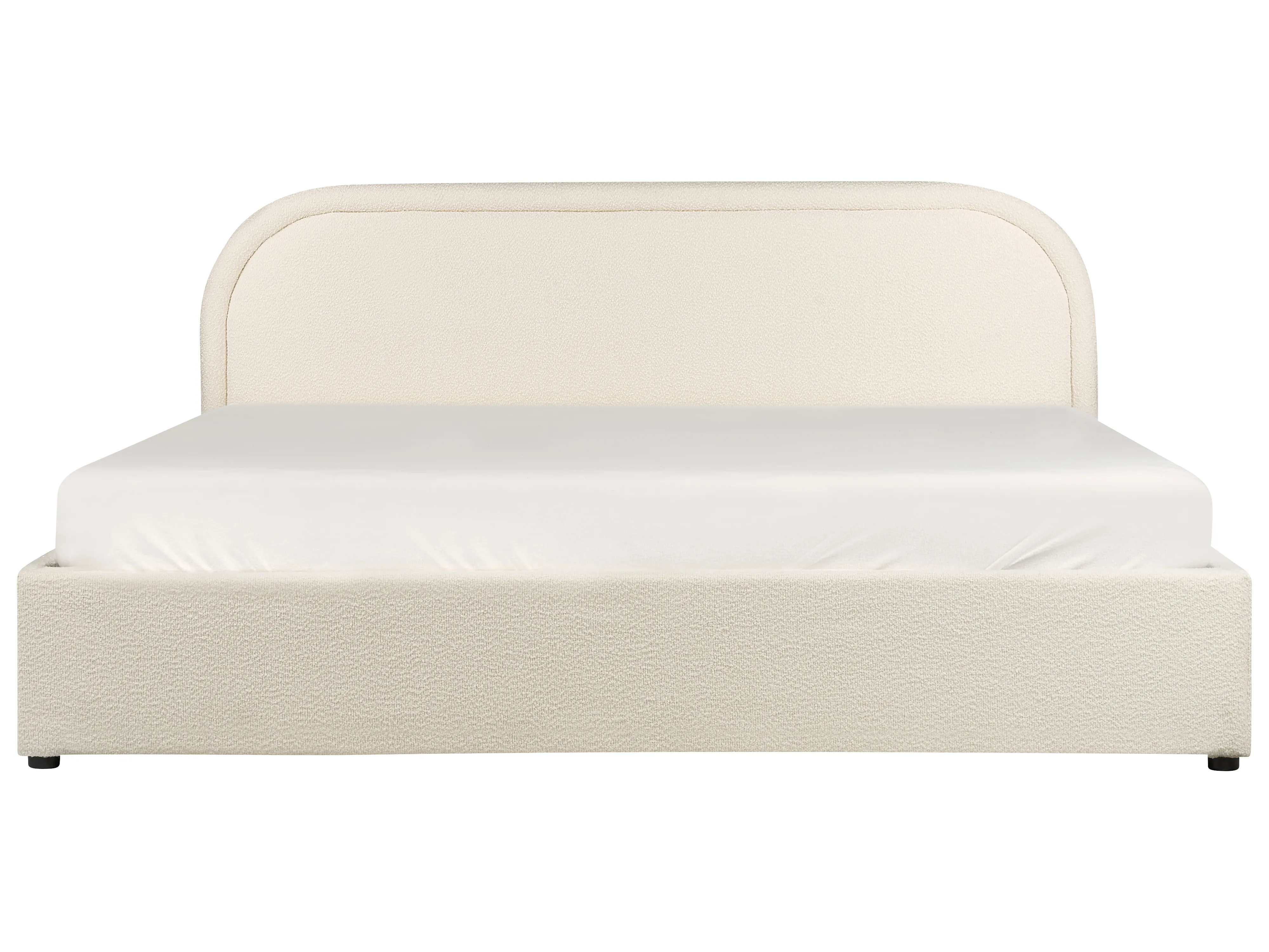 Bed met opbergruimte Bouclé QUILLIEN 180 x 200 cm Lichtbeige