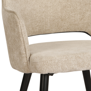 KARWEI eetkamerstoel Puck beige polyester stof met armleuning