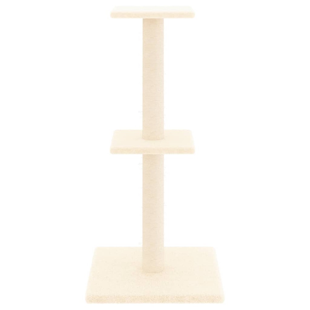 Arbre à chat avec griffoirs en sisal crème 73 cm