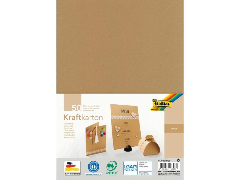 Folia Kraftkarton Kraftpapier A4, 50 Blatt 230 g/m² Kraftpapier A4, 230 g/m²