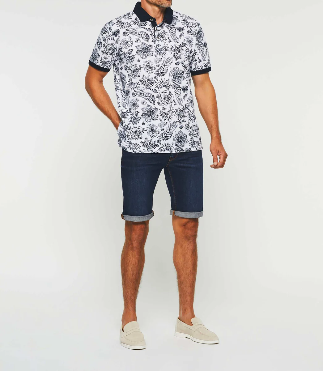 Polo manches courtes blanc 