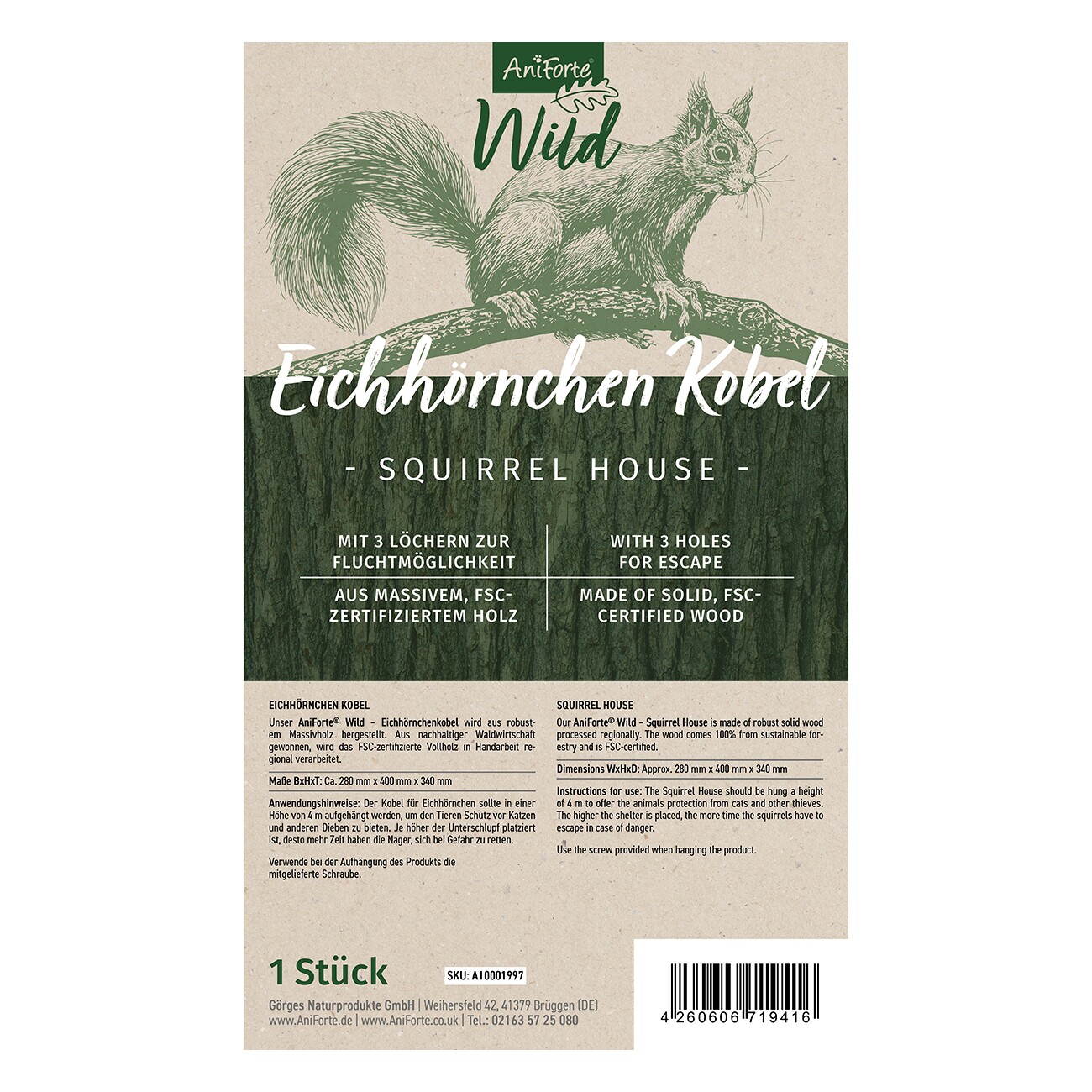 AniForte Wild Eichhörnchen Kobel