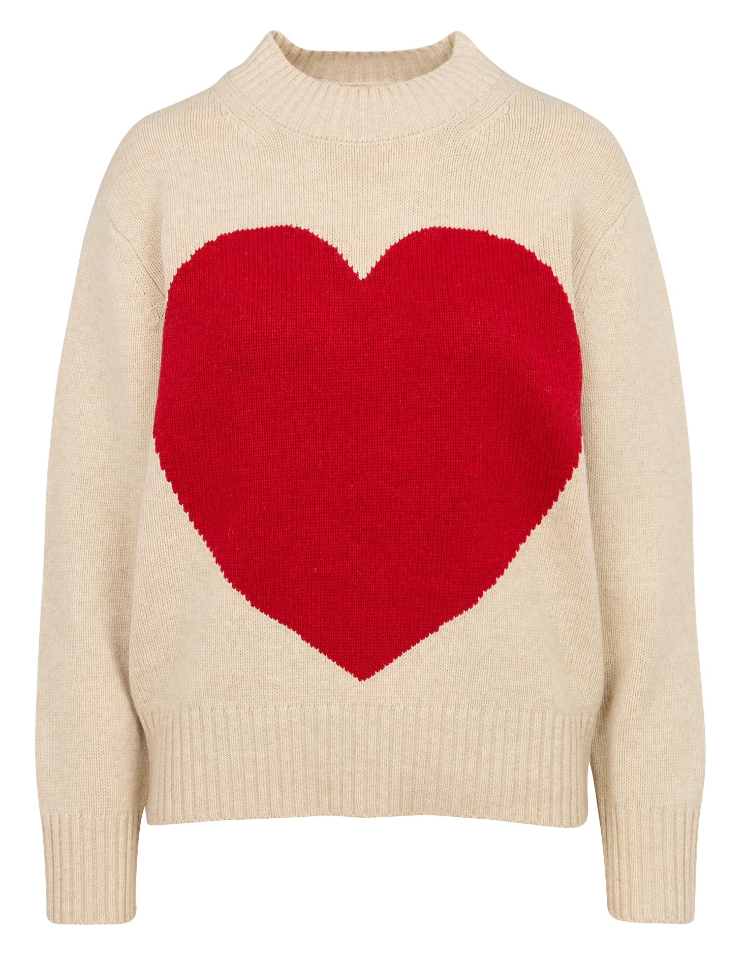 Pull droit en laine mélangée | Beige