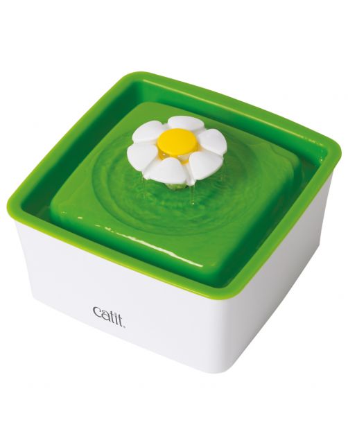 Catit Drinkfontein Mini Bloem Senses - Kattendrinkbak - 18.2x18.2x12 cm 1.5 l Wit Groen Mini