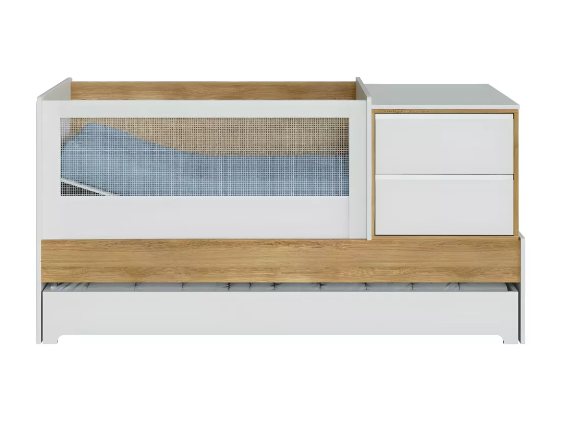 Lit bébé multifonction 70x130 cm panneaux de fibres bois ALBA