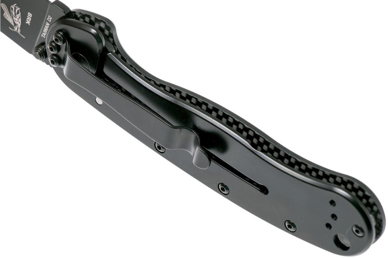 ESEE Avispa zakmes, black D2 blade, carbonfiber handle BRK1302CFB