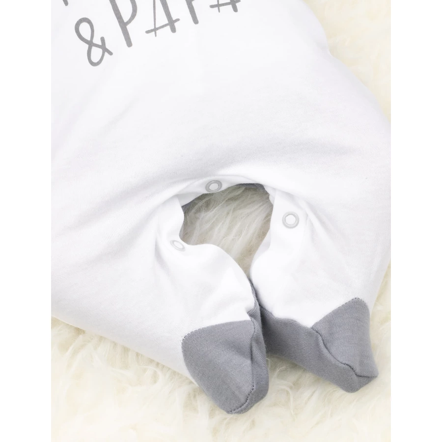 Baby Sweets 2tlg Set Strampler + Shirt I love Mama & Papa weiß grau