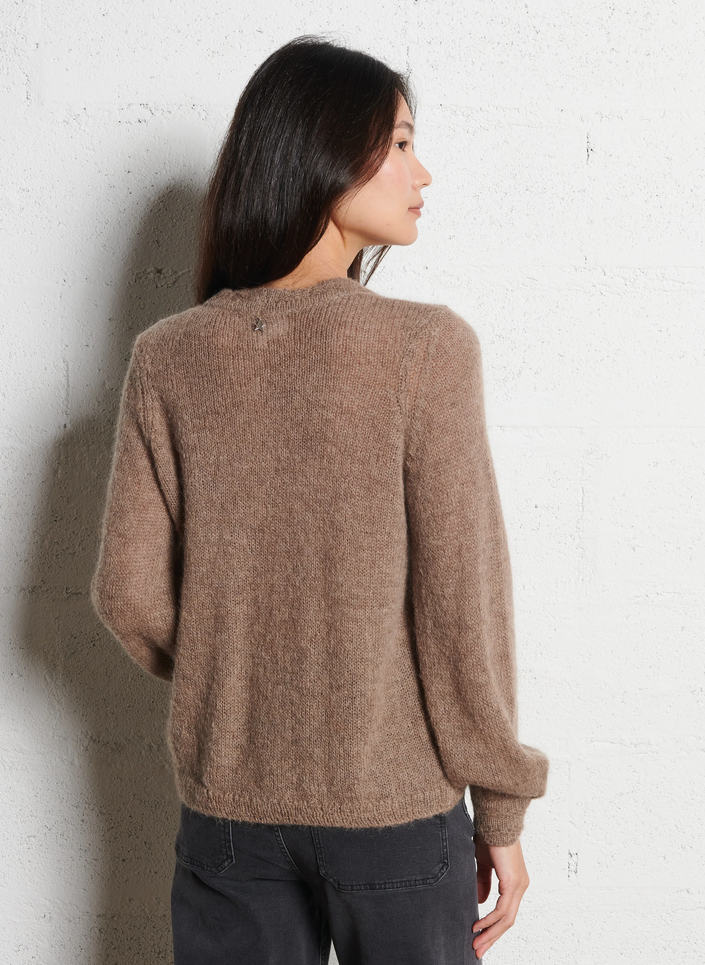 GARFY - Gilet avec détails en dentelle | Marron