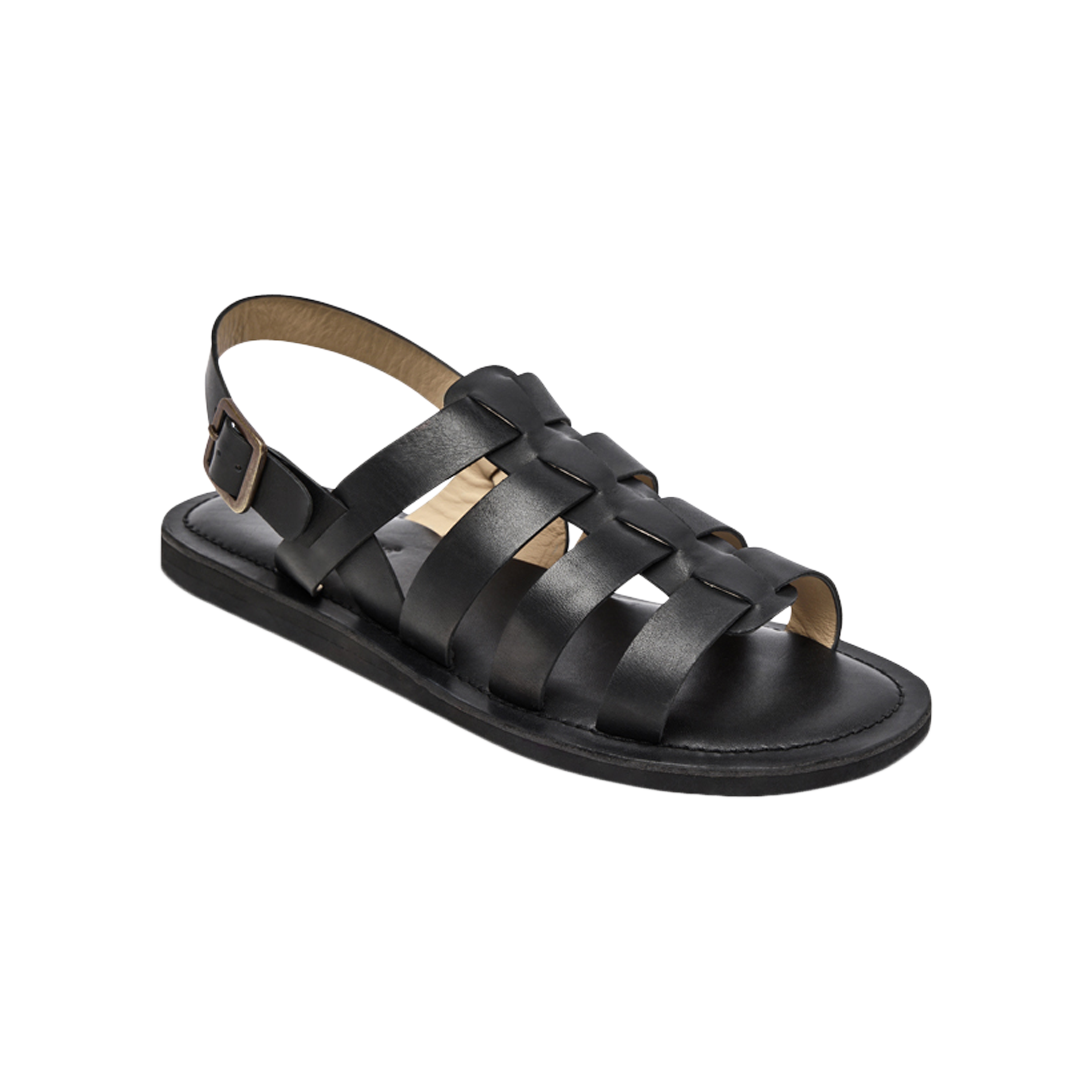 Sandales plates cuirenael | Noir