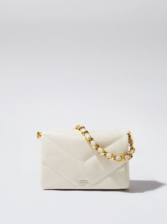 Bolsa acolchoada com corrente - Cru