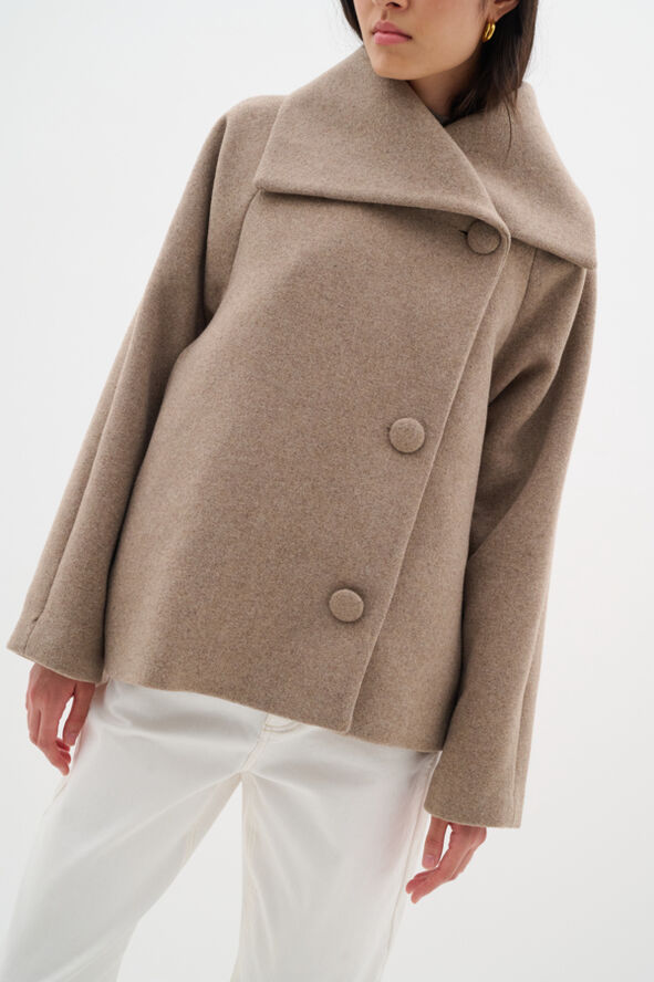 InWear PerryIW Short Coat Sandy grey melange