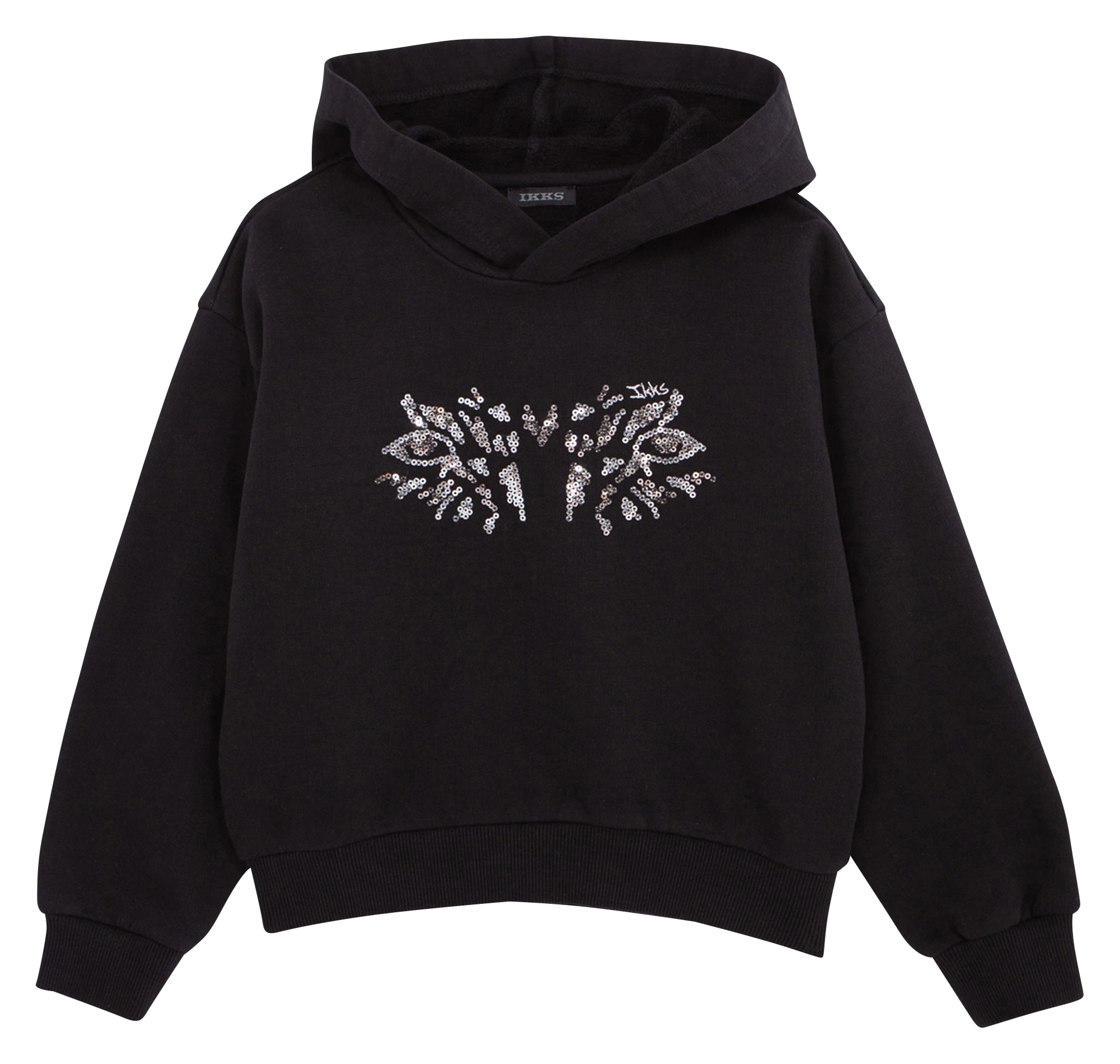 Sweat col rond ample à capuche | Noir
