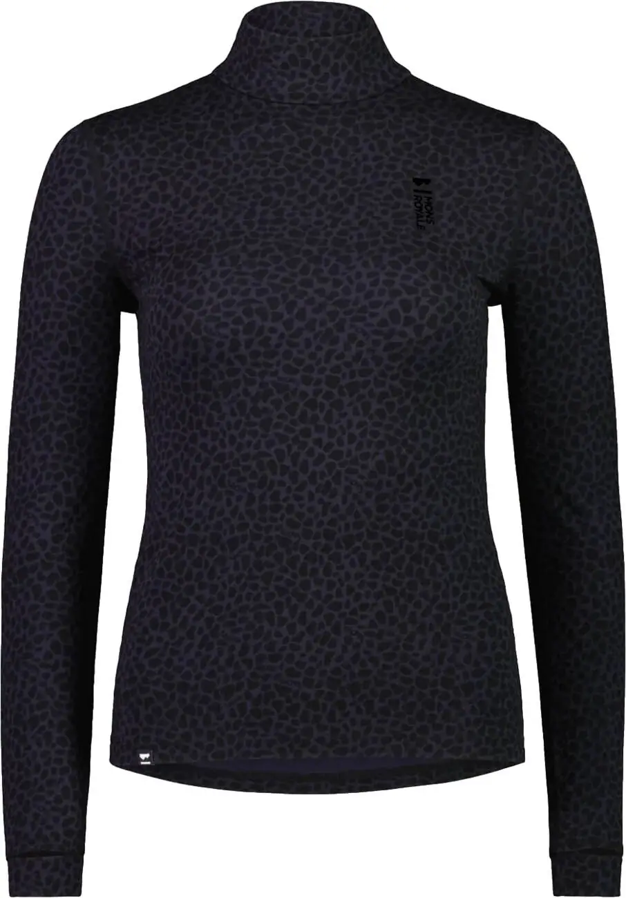 Mons Royale Cascade Merino Mock Neck LS Dame Trøje