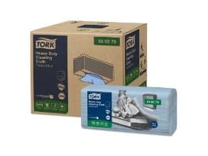 Aftørringsklud Tork Kraftig W4 1-lag 415x355 mm Toppak Blå,4 pk x 105 stk/krt