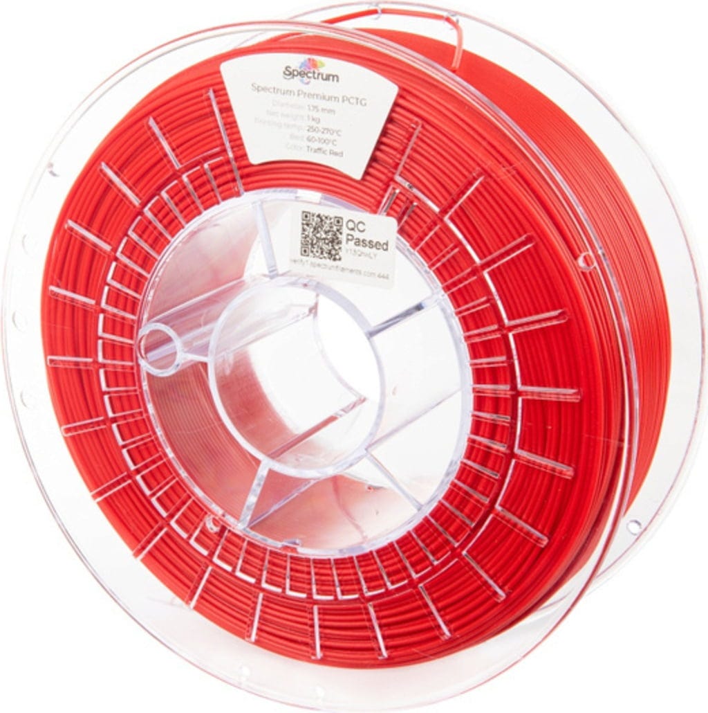 Spectrum  Premium PCTG Traffic Red, 1,75 mm / 1000 g    Hochwertige Alternative zu PET-G in Traffic Red