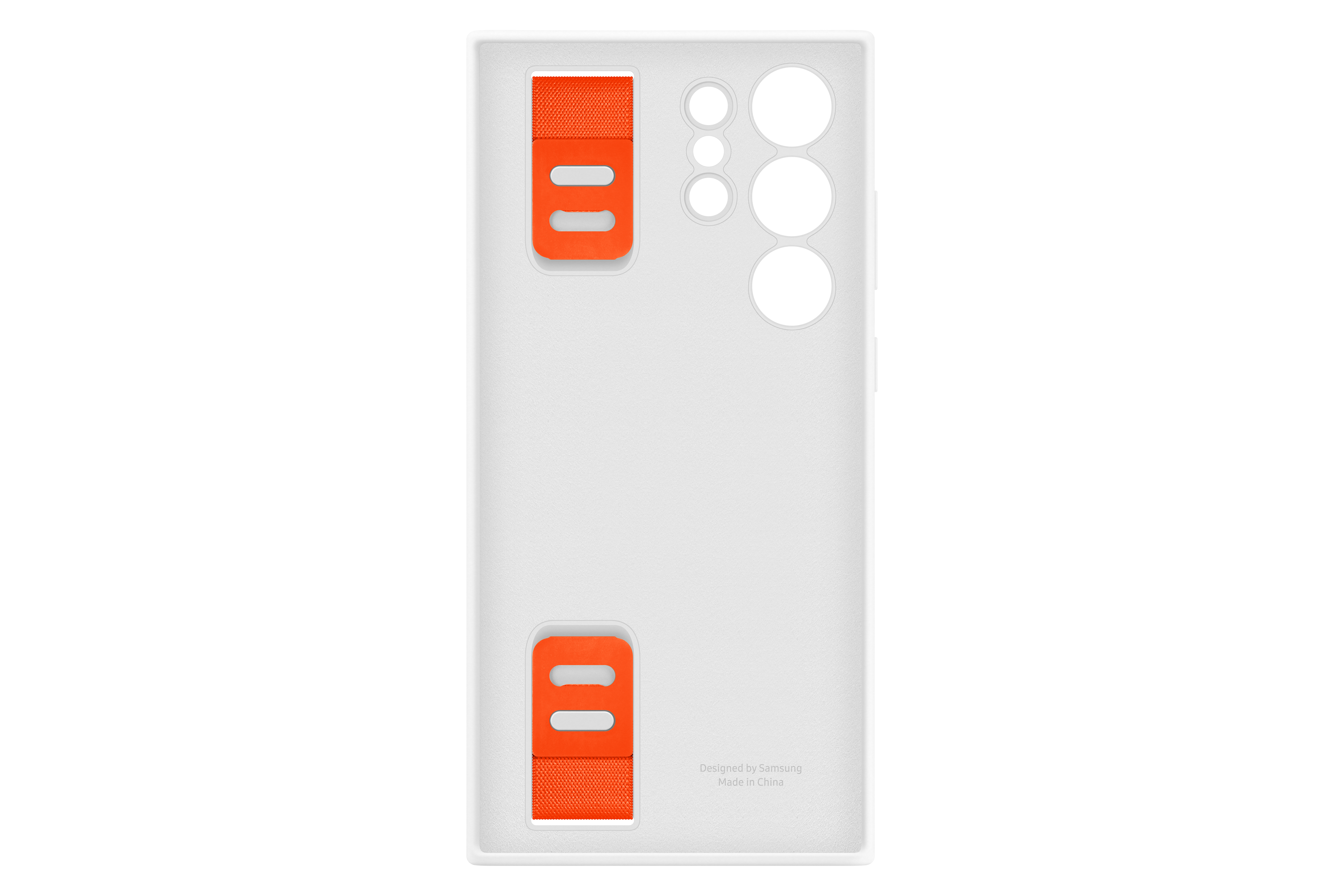 Galaxy S23 Ultra 5G Silikon Grip Cover Hülle (EF-GS918TWEGWW) - Weiss / Orange