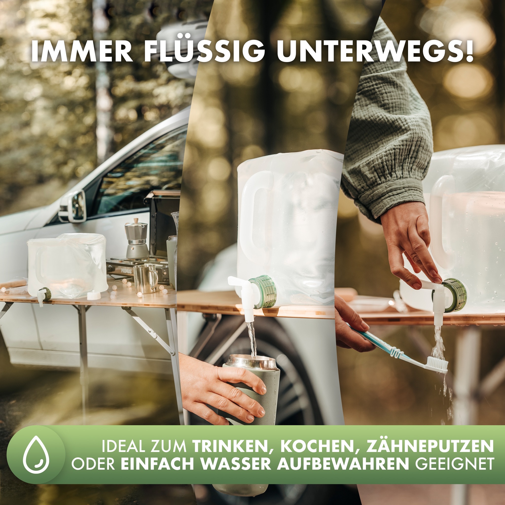 Naturbummler 10 liter set van 4 opvouwbare jerrycans