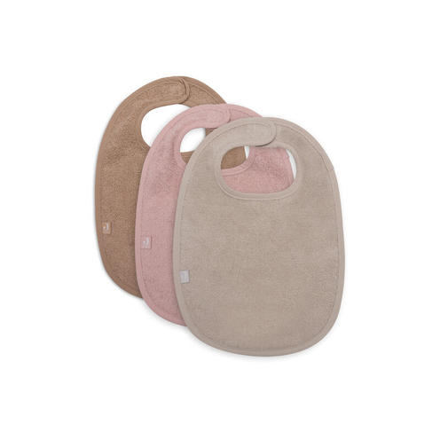 Lot de 3 bavoirs éponge Basics - Wild rose/Nougat/Biscuit - JOLLEIN