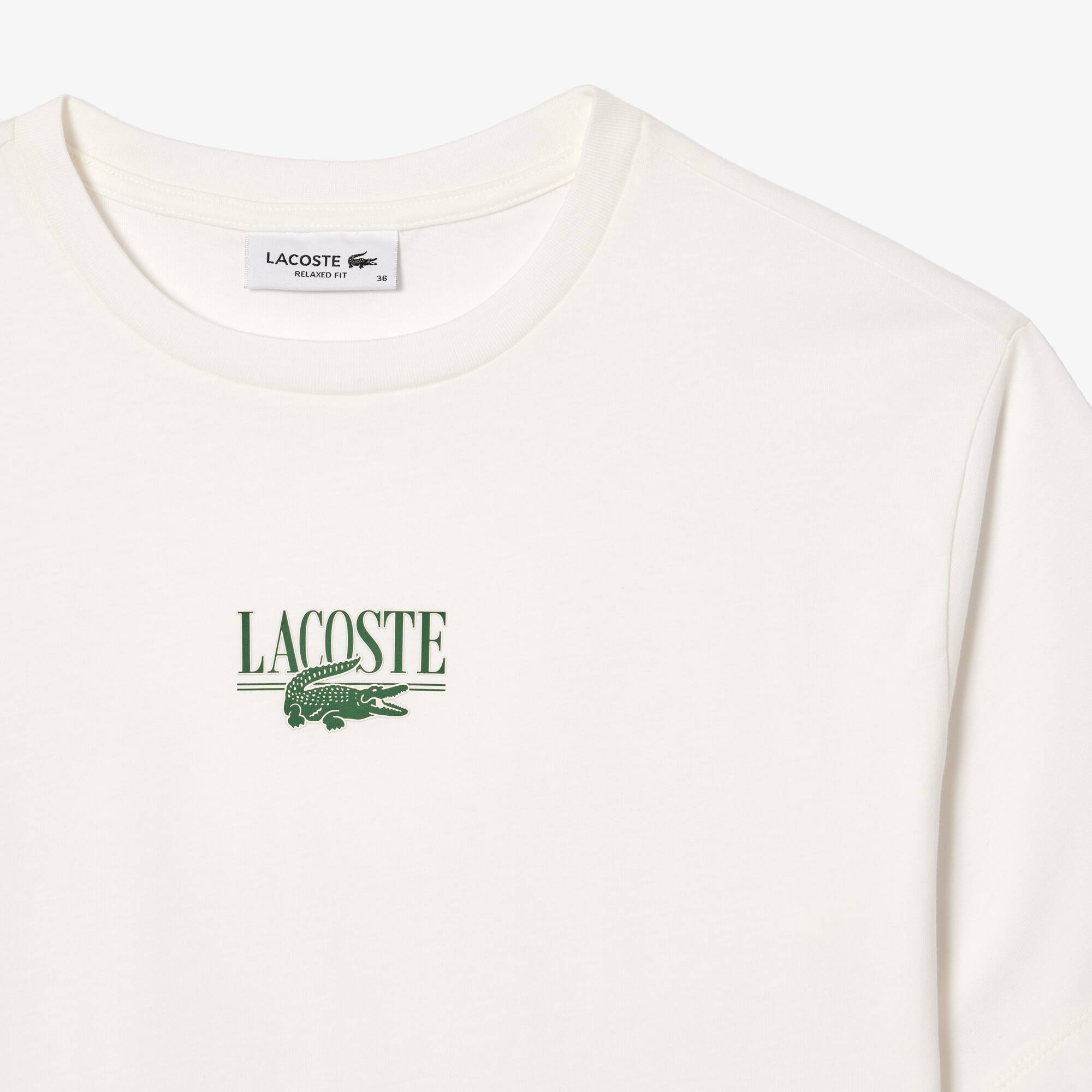 T-shirt en jersey de coton imprimé Lacoste T-Shirts - Blanc - Lacoste - Femme