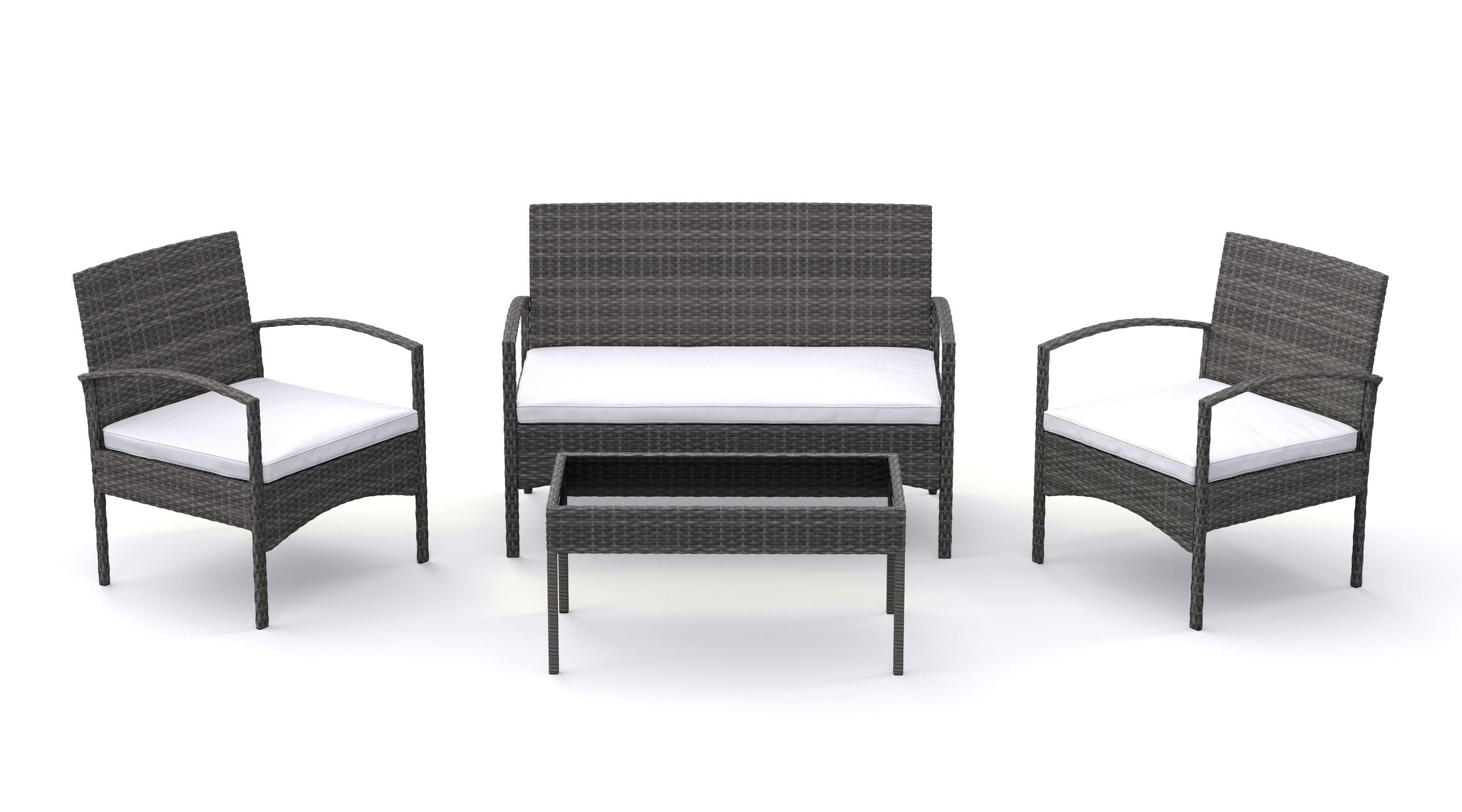 Gartenset Rattan CATANIA grau