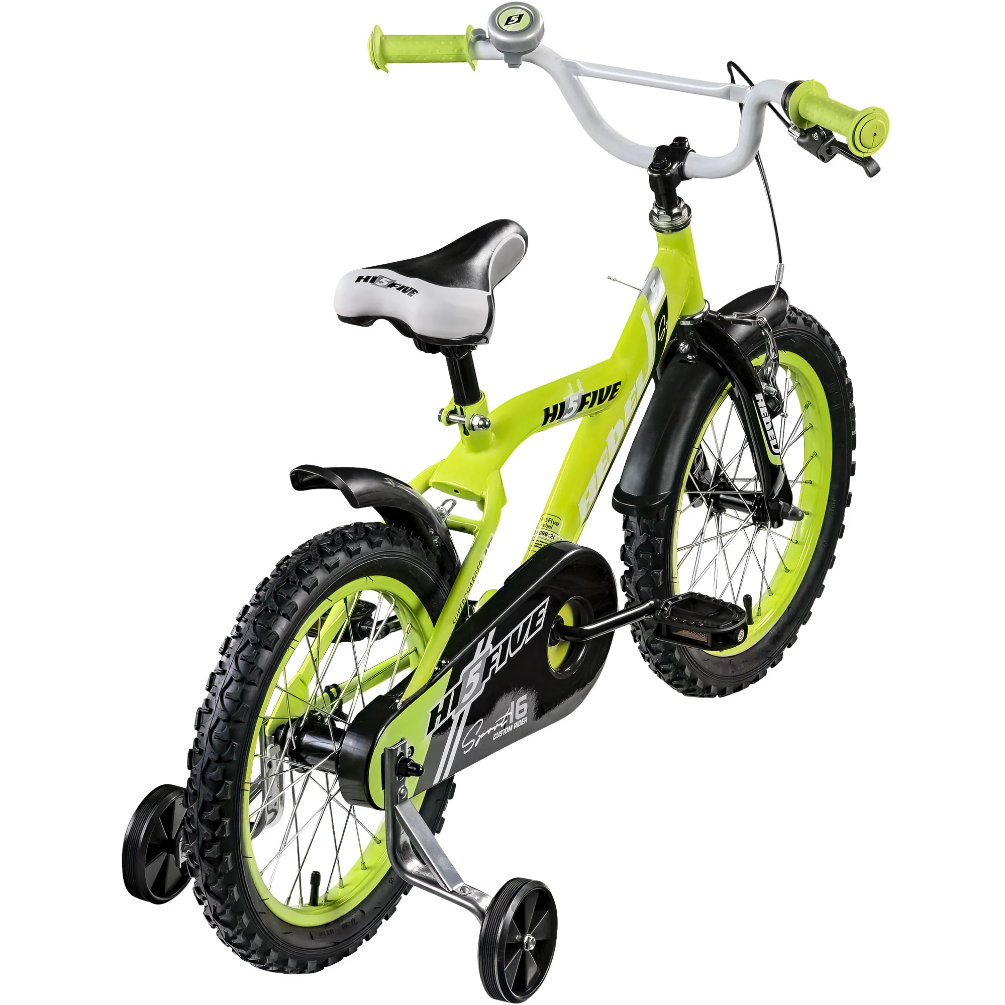 Hi5 Rebel 16 Zoll Kinderfahrrad Fahrrad 105 - 120 cm ab 4 Jahre Mädchen Jungen grün