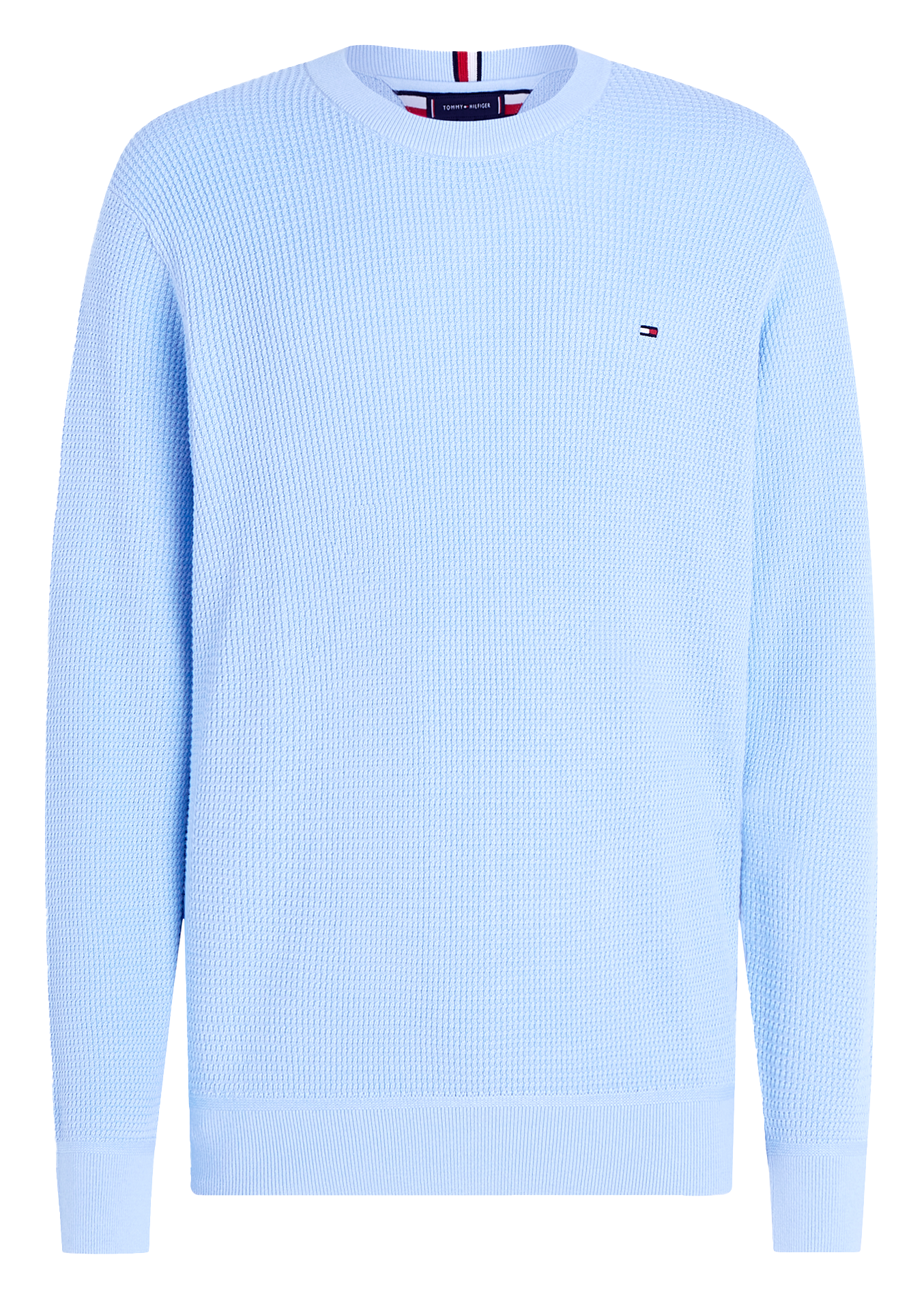 Pull col rond en coton organique | Bleu
