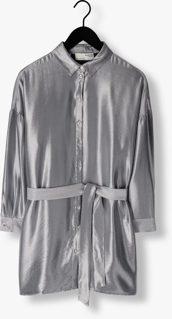 SELECTED FEMME zilveren selected femme midi jurk slfsilvia-tonia ls shirt dress