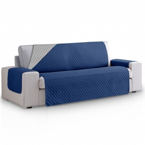 Capas de sofá Vipalia com estampa de diamante azul e cinza para animais de estimação.