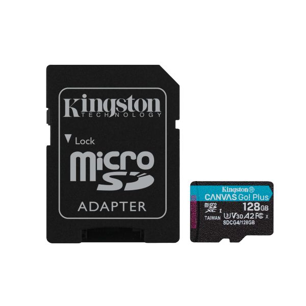 Kingston 128GB Canvas Go! Plus Gen4 microSDXC UHS-I com Adaptador
