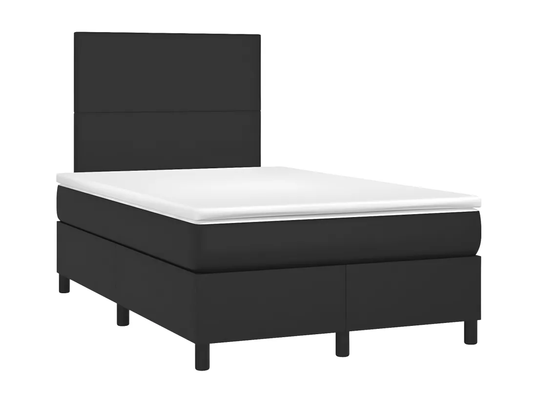 Sommier tapissier avec matelas Noir 120x200 cm Similicuir