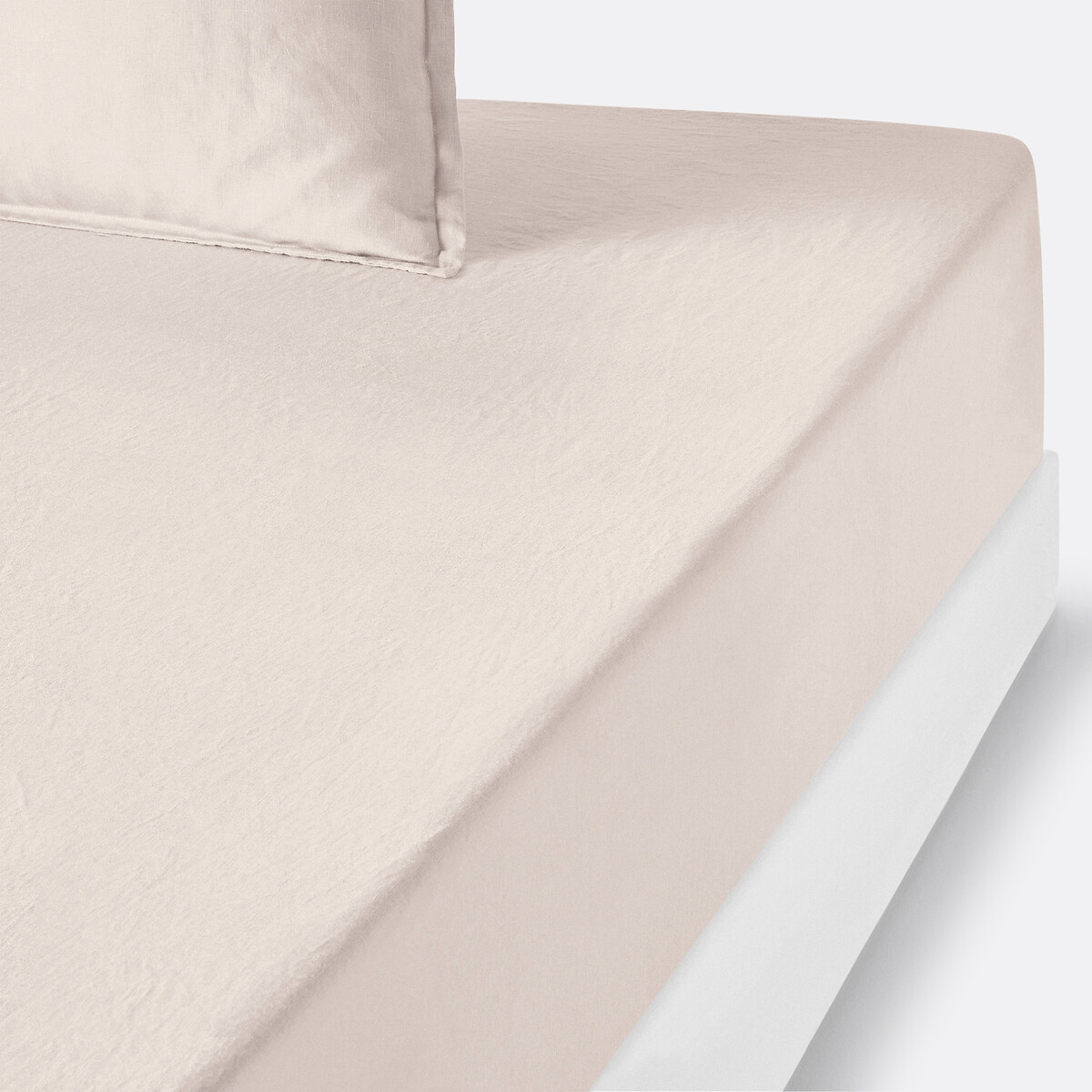 LA REDOUTE INTERIEURS<br>Lençol de linho lavado com elástico, dobra de 35 cm, Linot