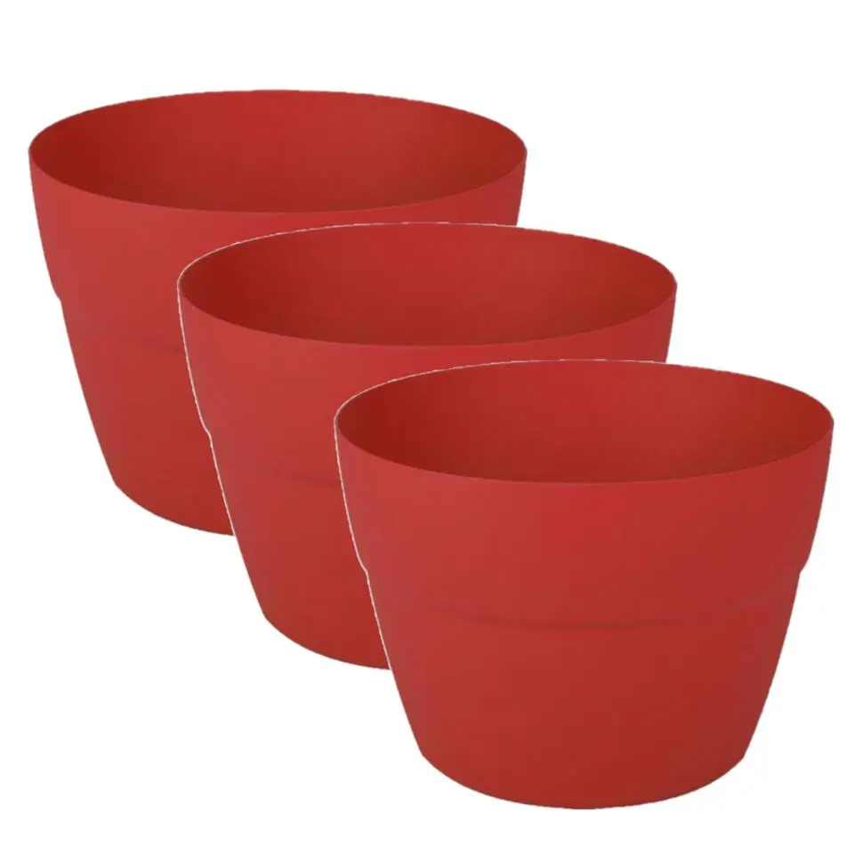 EDA Toscane Bloempot - kunststof - rood - D30 x H21 cm