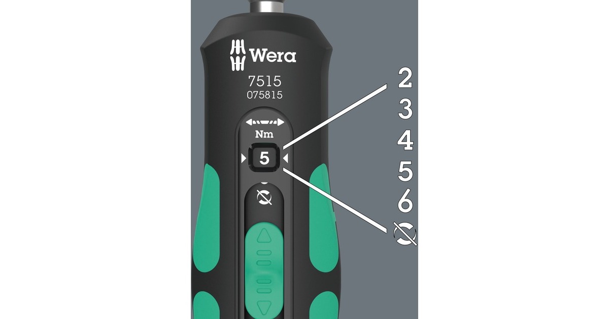 Wera7515 Kraftform Safe-Torque Speed draaimomentschroevendraaier  (Zwart/groen, 2-6 Nm)