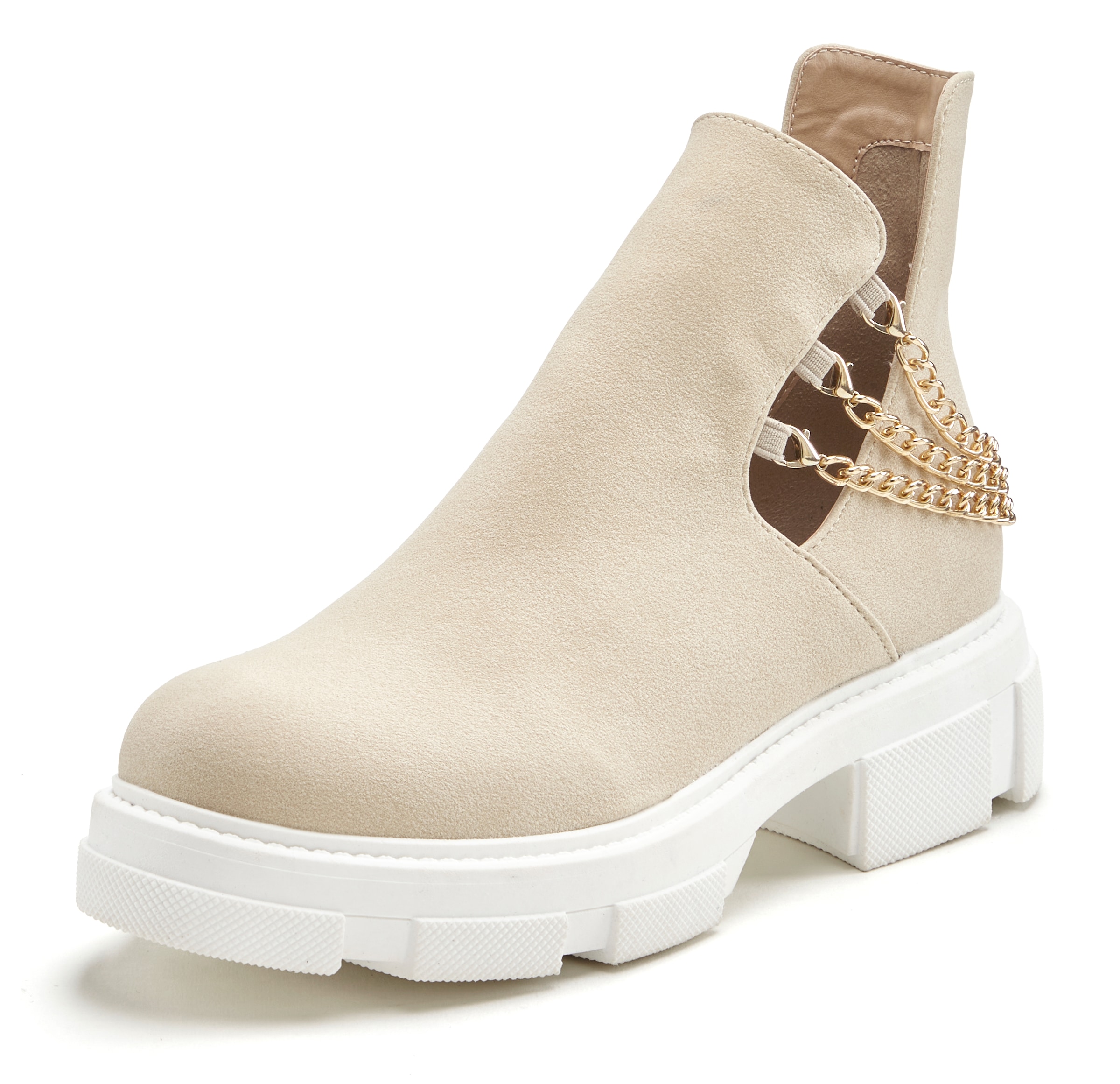 LASCANA Chelseaboots  mit modischem Ketten-Detail, Ankle Boots, Stiefelette
