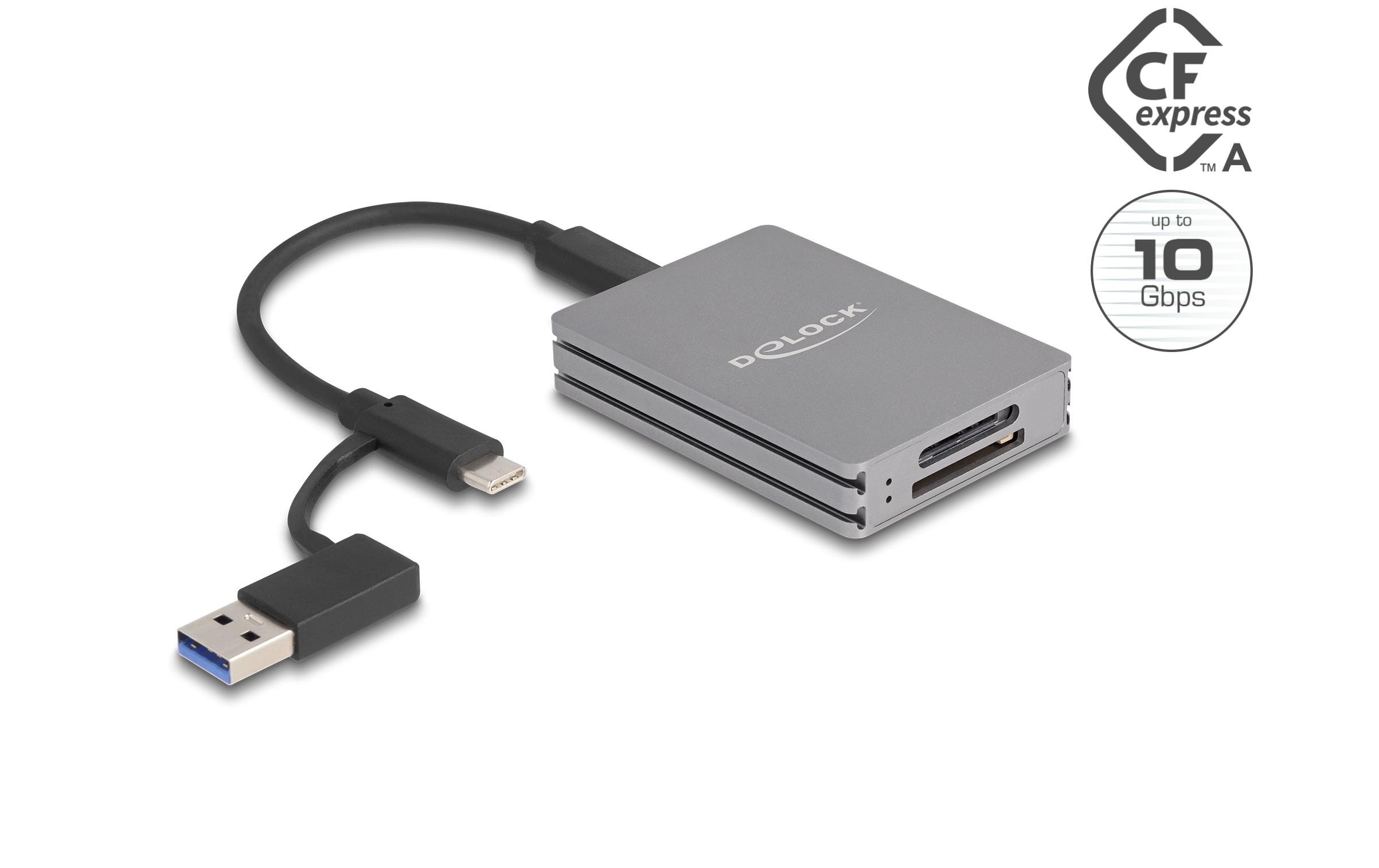 Card Reader Extern 91013 USB Typ-C für SD/CFexpress Typ ADelock USB Type-C Card Reader für SD und CFexpress Typ A Speicherkarten