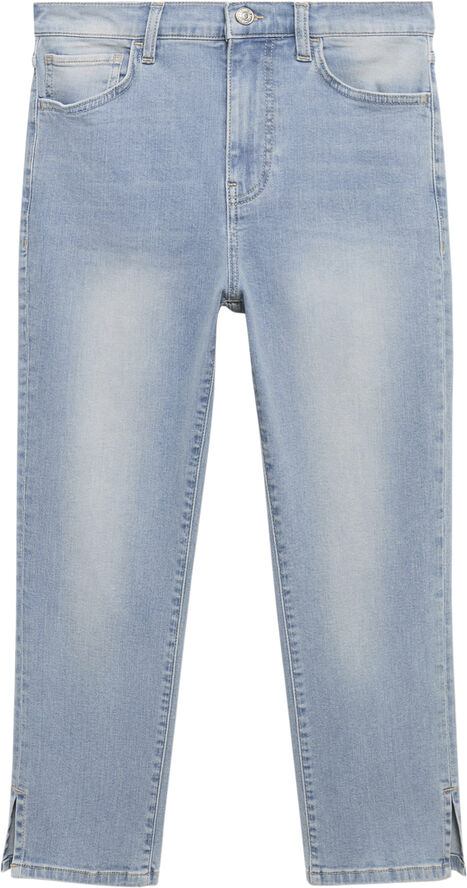 MANGO Side opening capri jeans Open blue