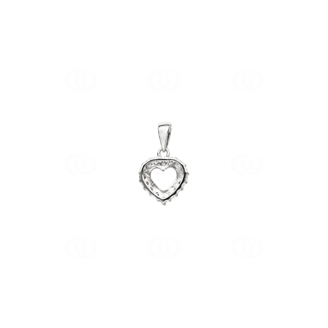 Herzanhänger 750/18 K Weissgold mit Diamanten 0.15 ct H/si