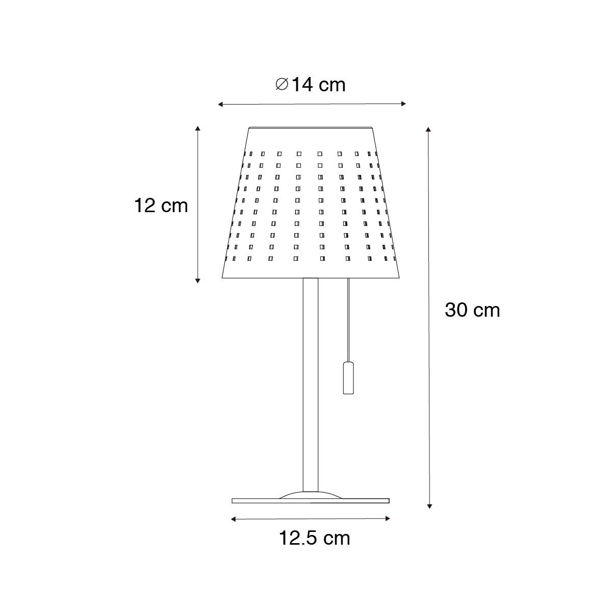 Buiten tafellamp wit incl. LED 3-staps dimbaar oplaadbaar en solar - Ferre