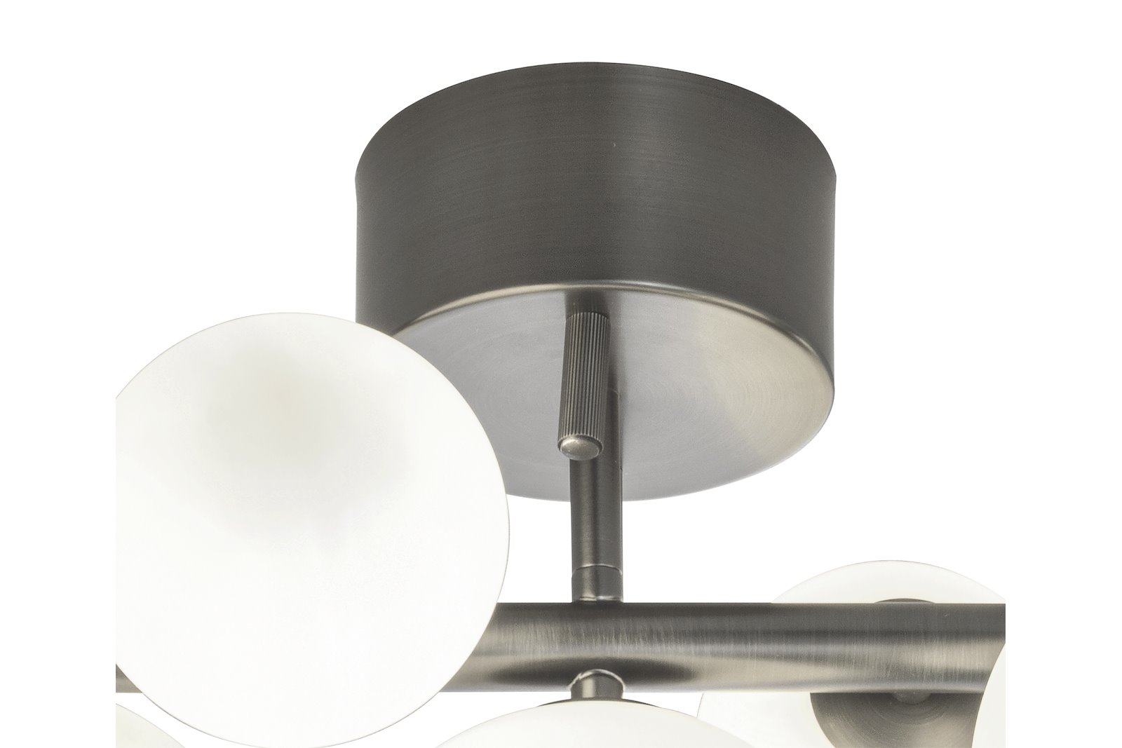 Molekyl taklampe Sort metall med sotet glass.