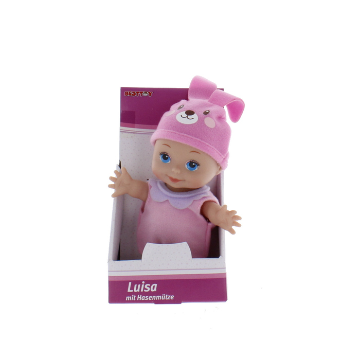 Besttoy - Babypuppe Luisa - mit Hasenmütze - ca. 14 cm