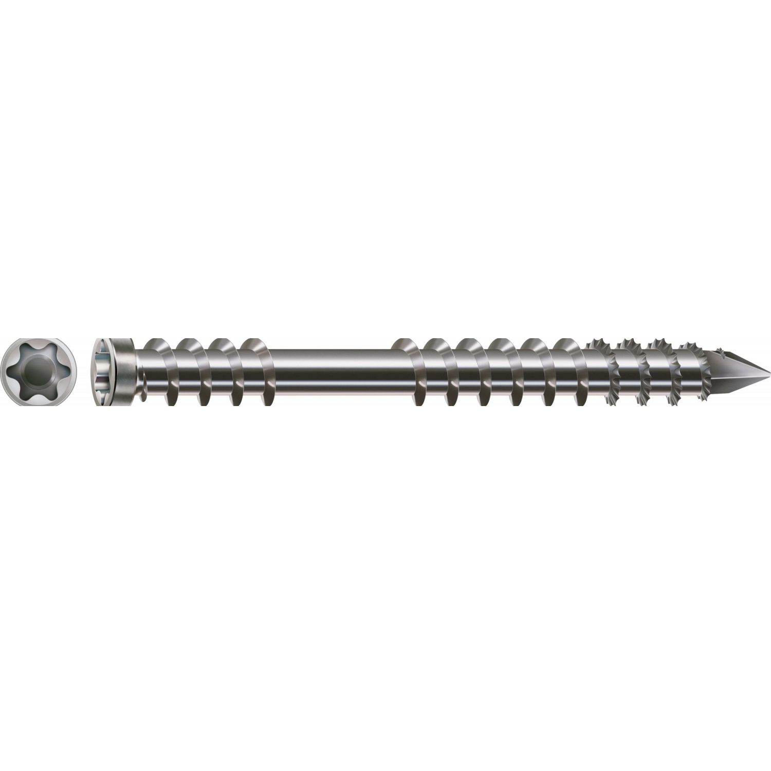 SPAX 537000500403 Terrasschroef, Cilinderkop, 5 x 40, Fixeerschroefdraad, T-STAR plus TX25 - blank - 200 stuks