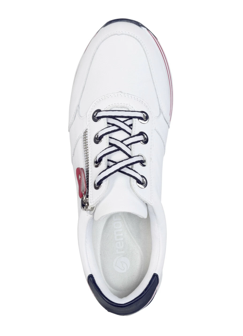 Remonte Sneaker aus beschichtetem Leder mit Textilbesatz