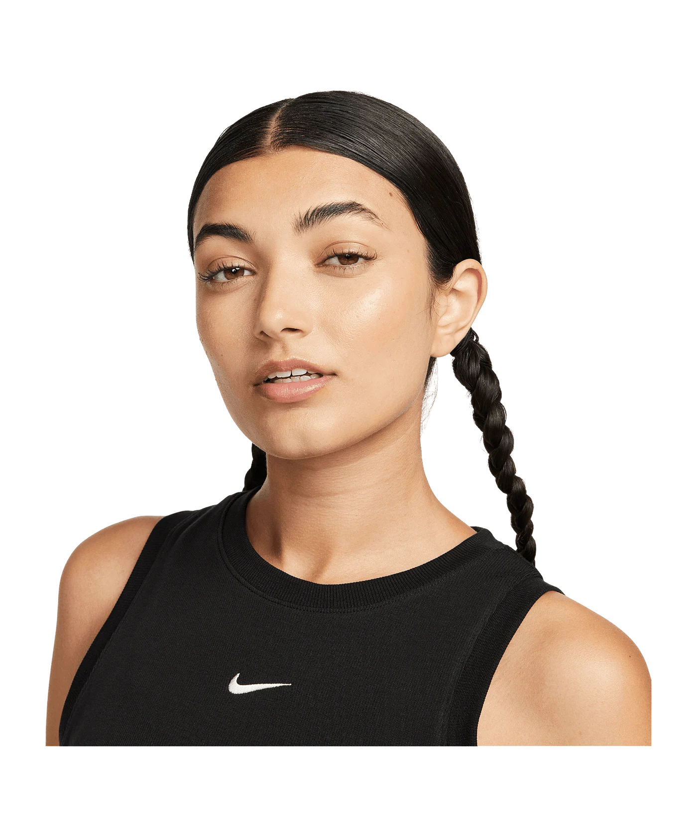 Nike Chill Knit Mini Rib Crop Tanktop Damen Schwarz F010